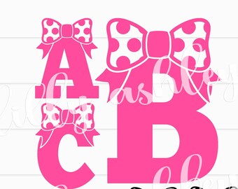 Cheer SVG Bow Letter Set A-Z. svg & png formats. cheer bow svg letter svg cheer monogram svg monogram letter with bow svg
