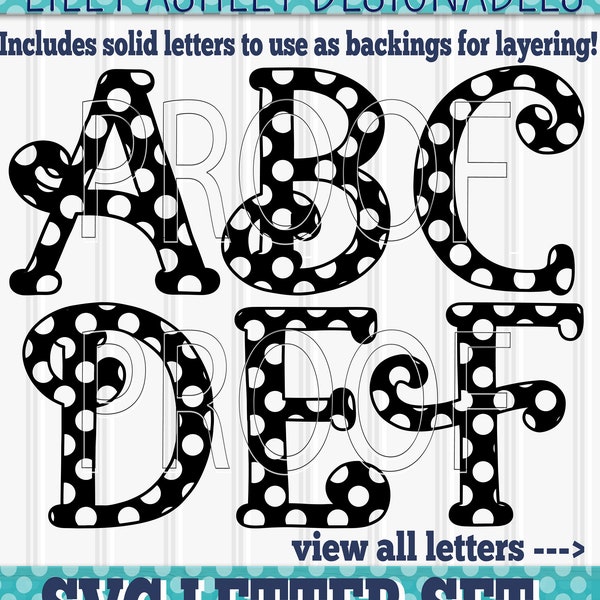 Monogram SVG Letter Set A-Z uppercase cutting files SVG/PNG/jpg monogram letter svg polka dot letert