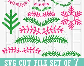 Christmas SVG Files Set of 7 cut files includes svg/png/jpg formats! Commercial use approved! woodland svg tree svg snowflake svg wreath