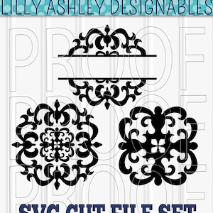 Medallion Designs for Wall Signs Coasters Personalized Floor Mats Personalized Name Gifts SVG & PNG.