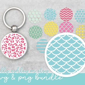 Keychain SVG Set of 11 Circles-SVG/PNG-circle keychain svg pattern svg keychain svg files circle keychain background round pattern