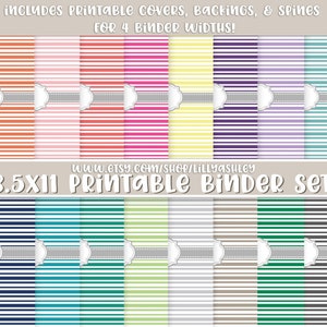 Binder Cover Printable Set of 16-with backings and spines -JPG format-recipe binder printable back to school planner cover printable