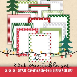 Christmas Border Paper Pack of 24-8.5x11-JPG Bordered paper printable borders christmas printable christmas paper