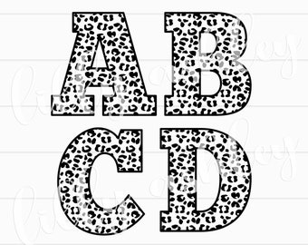 Leopard Letter SVG Cut File Set includes upper and lowercase Letters A-Z svg png leopard print svg cheetah letters leopard alphabet