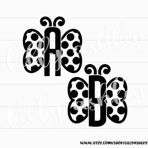 Butterfly SVG Monogram Set A-Zsvg & png formatsspring svg butterfly monogram svg letter svg spring monogram svg files butterfly alphabet image 1