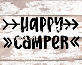 Happy Camper SVG & PNG File Cut File arrow svg adventure svg camp svg camping svg outdoor svg silhouette outdoors