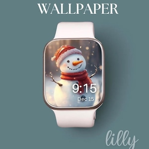 Fondo de pantalla de Apple Watch para Navidad, fondo de pantalla de muñeco de nieve, fondo de pantalla de Apple Watch para mujer para invierno, fondo de pantalla de Apple Watch para vacaciones