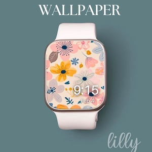 Quadrante Apple Watch floreale, sfondo per orologio, sfondo per Apple Watch da donna, grazioso quadrante Apple Watch da scaricare immediatamente per la primavera o l'estate