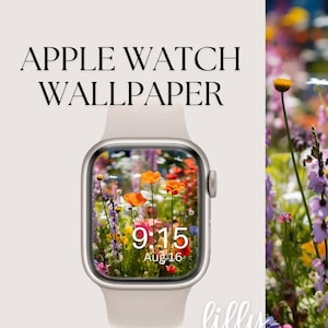 Quadrante Apple Watch Wildflower, Sfondo per orologio, Sfondo per Apple Watch da donna, Download immediato del grazioso quadrante Apple Watch per l'estate