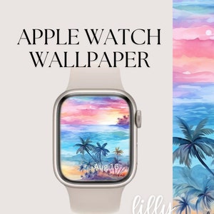 Beach Apple Watch Face , Tropical Waves Watch Background, Womens Apple Watch Wallpaper, Pretty Apple Watch Face Instant Download for Summer