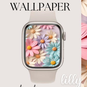 Quadrante floreale per Apple Watch, sfondo per Apple Watch, sfondo per Apple Watch da donna, download istantaneo di un grazioso quadrante per Apple Watch per l'estate, fiori di margherita