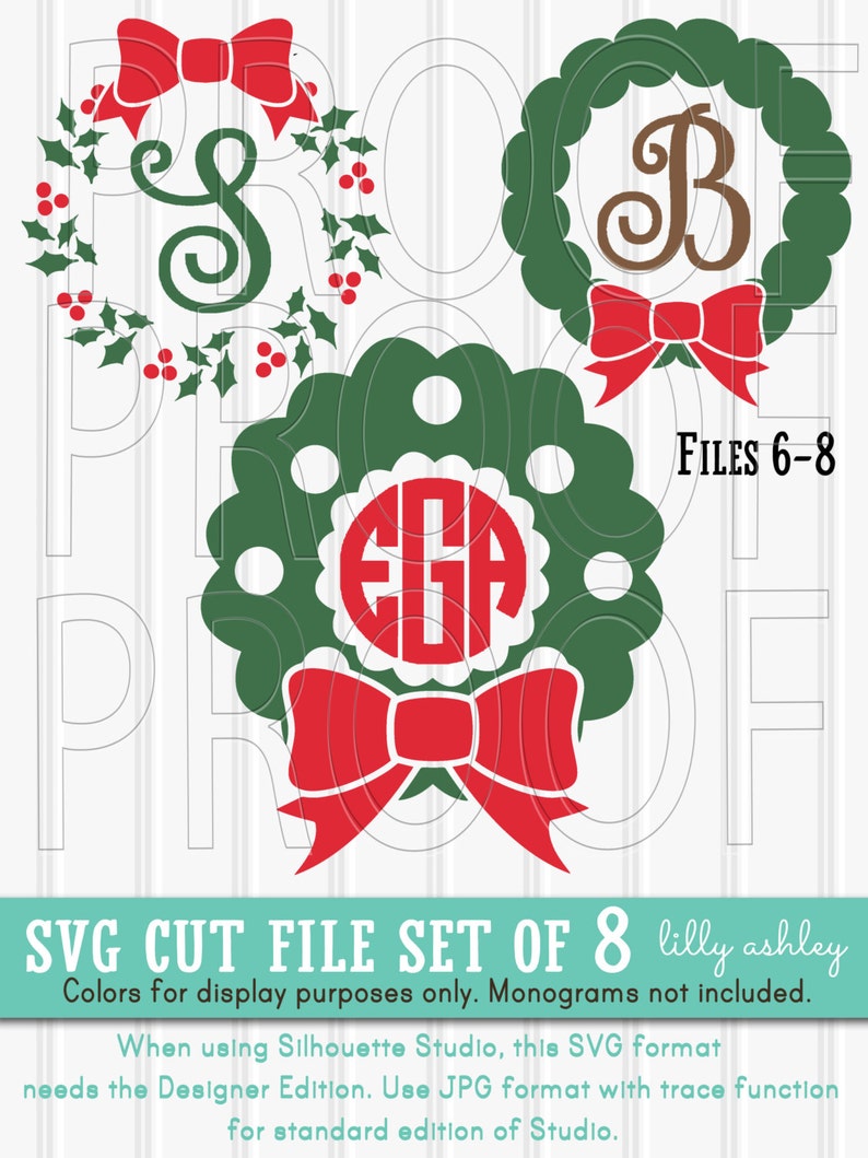 Download Christmas Monogram SVG Files Set of 8 cut files includes ...