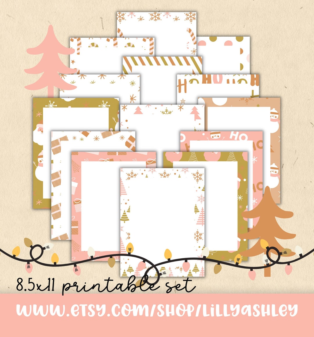Christmas Border Printable Paper-png Pdf-8.5x11 Christmas Borders for ...