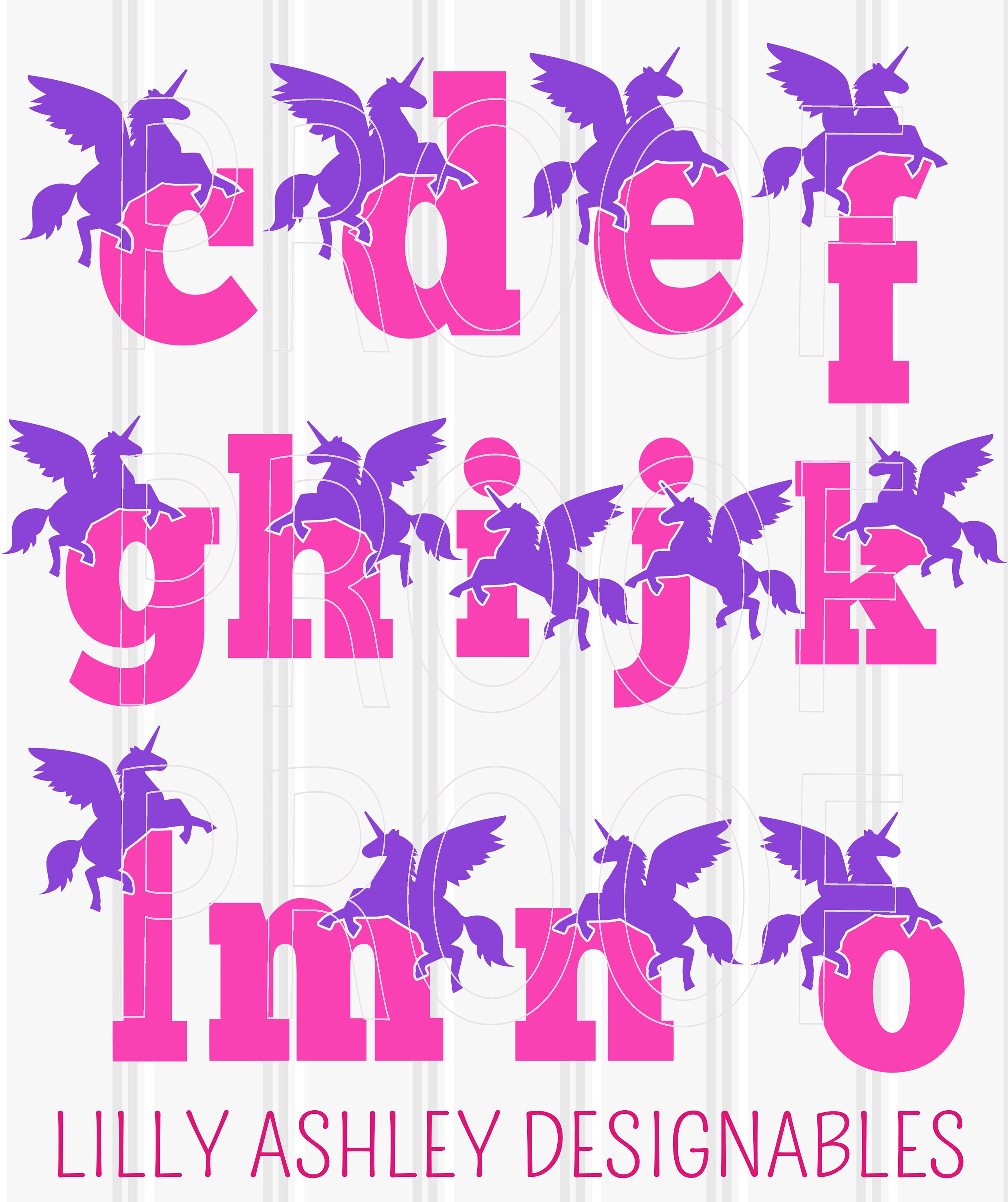 Download Unicorn SVG Letter Set of Cut Files Includes lowercase ...