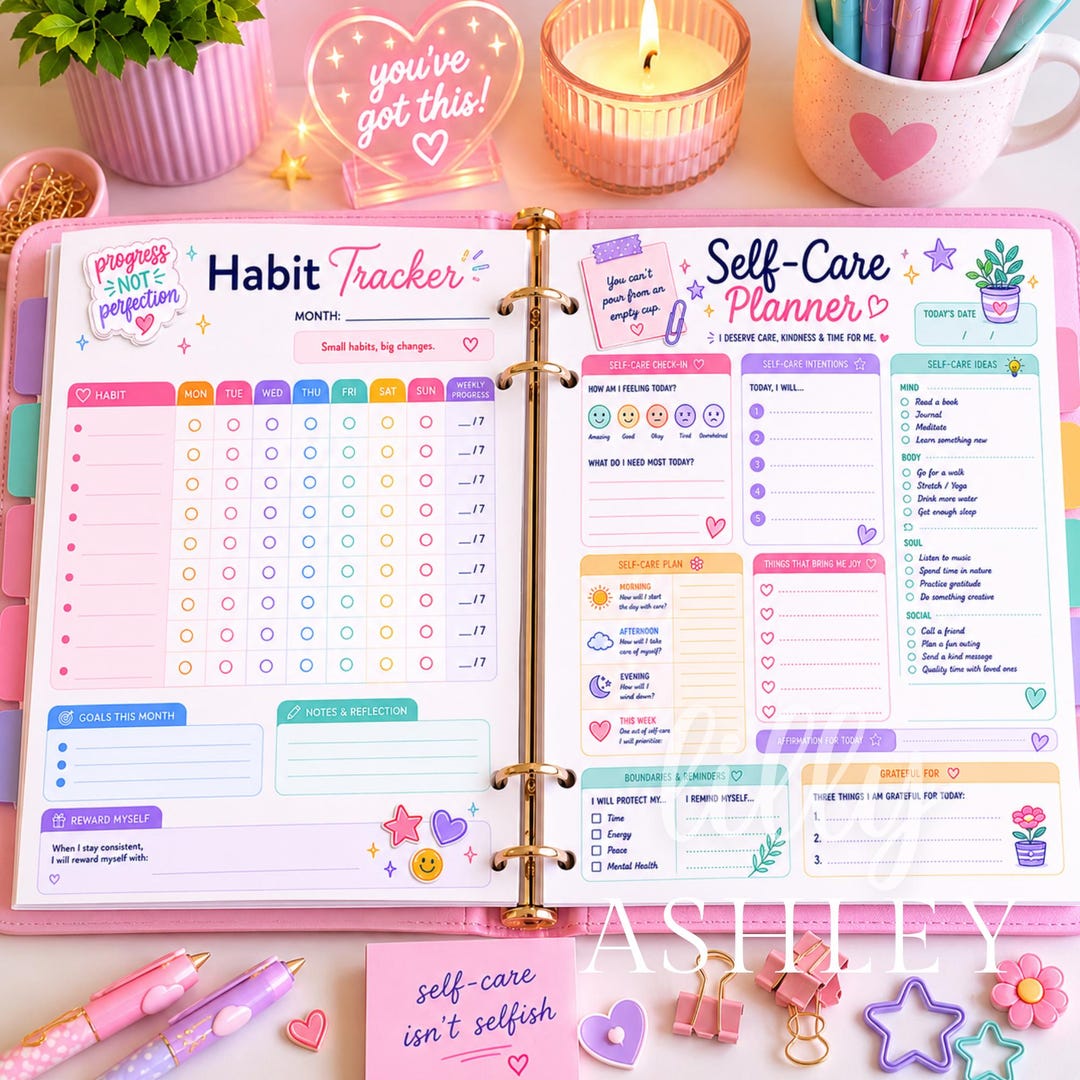 Pastel Planner Printable Bundle | 20+ Cute Planner Pages | Daily ...