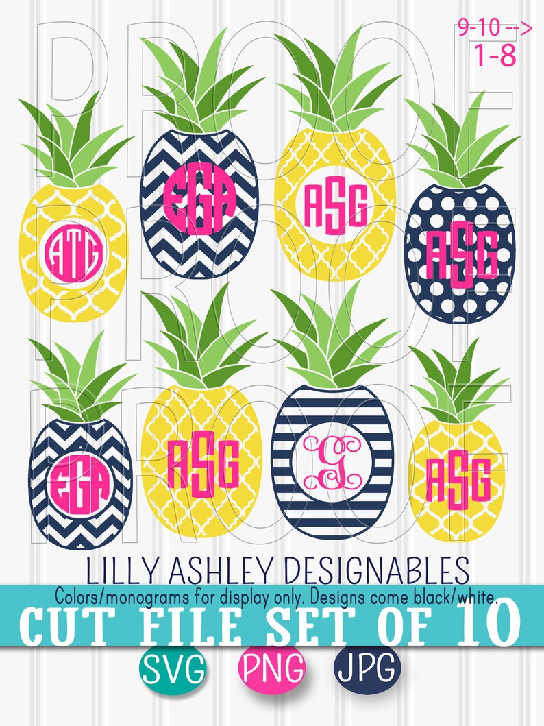 Download Monogram SVG Files Pineapple SVG Set includes 10 cut files ...