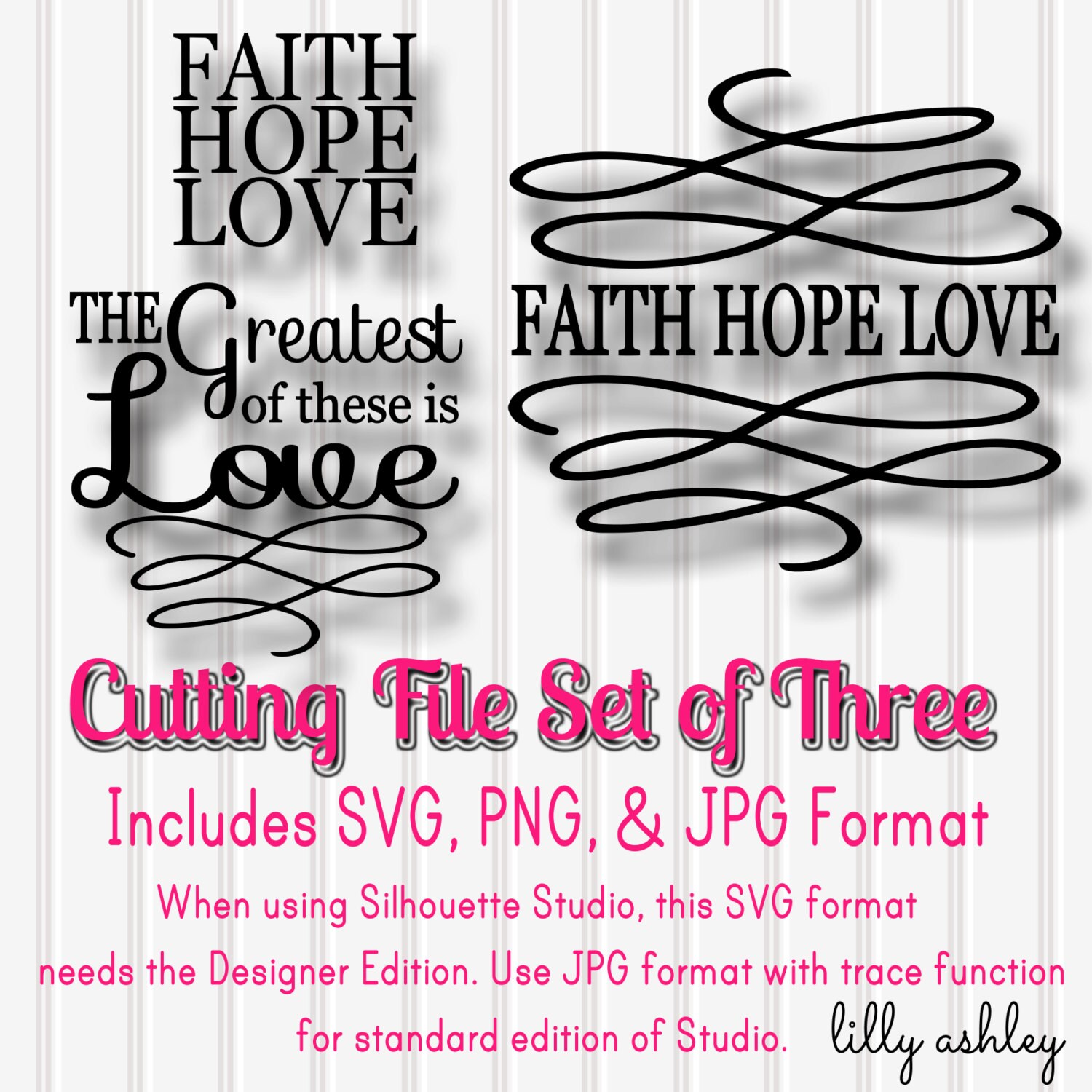 Download SVG Files Set of 3 Faith Hope Love-SVG PNG jpg all | Etsy