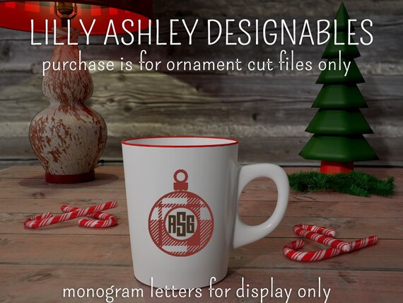 Download Monogram Svg Cut File Set Of 7 Christmas Ornaments Svg Png Jpg Etsy