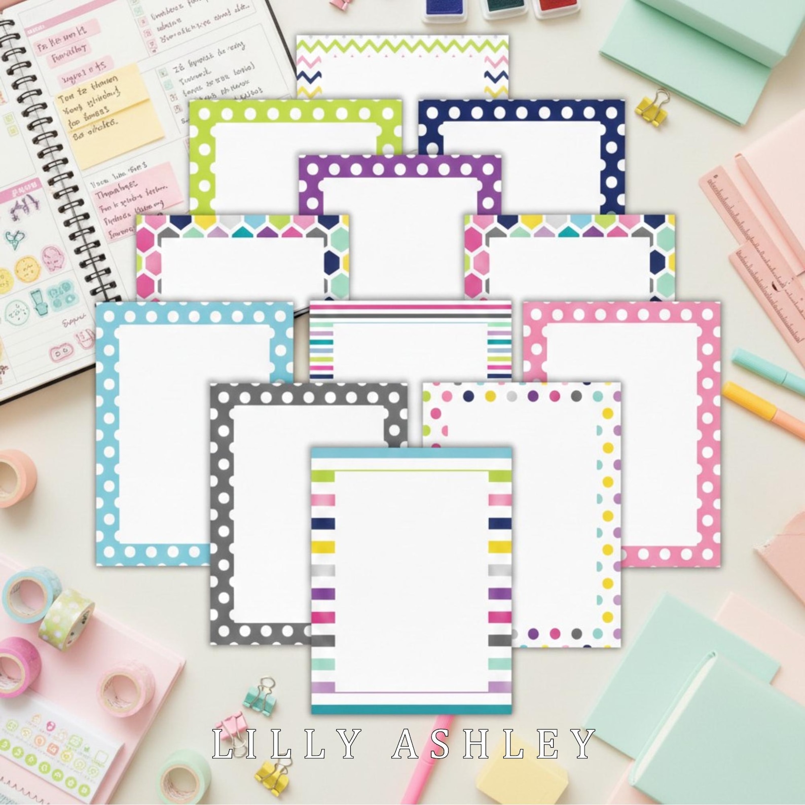 Border Paper Printable Pack of 24--JPG Format-8.5x11 Bordered Paper ...