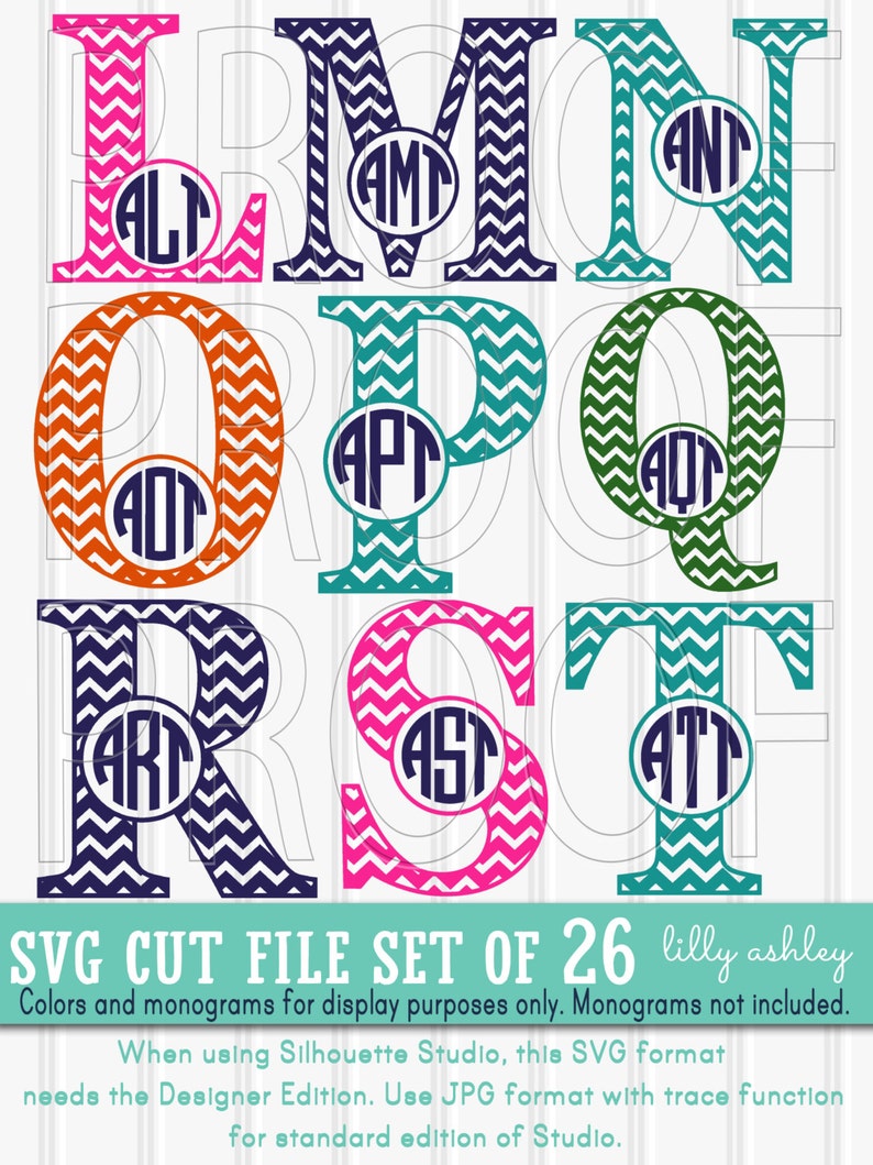 Download Monogram SVG set of Chevron Letters-Includes A through Z ...