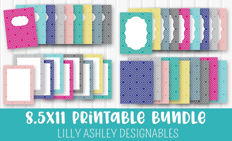Printable Set of 8.5x11 Paper Binder Covers Border Paper-36 | Etsy