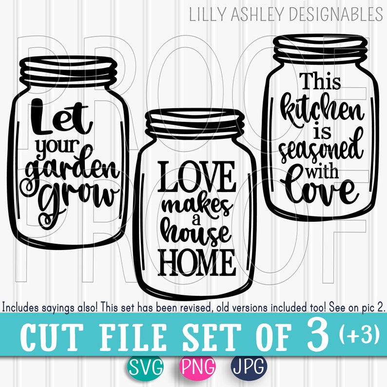 Download SVG Files Set of 33 cut files mason jar cut filesincludes | Etsy