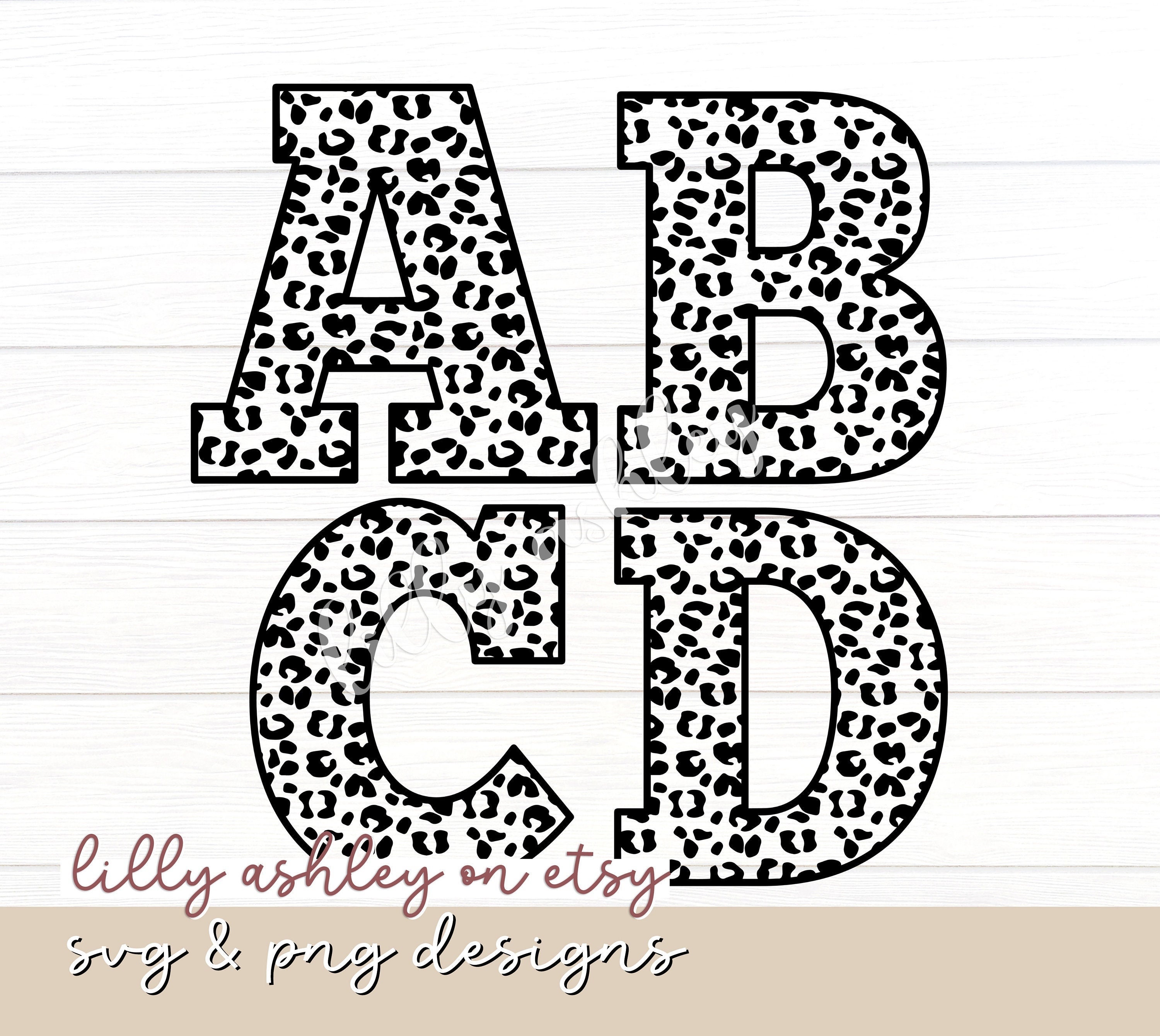Leopard Letters Svg Set Upper And Lower Letters A Z Cheetah Etsy