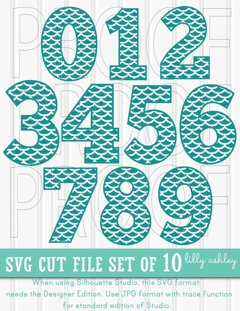 mermaid svg mermaid number set of 10includes 0 through 9 etsy