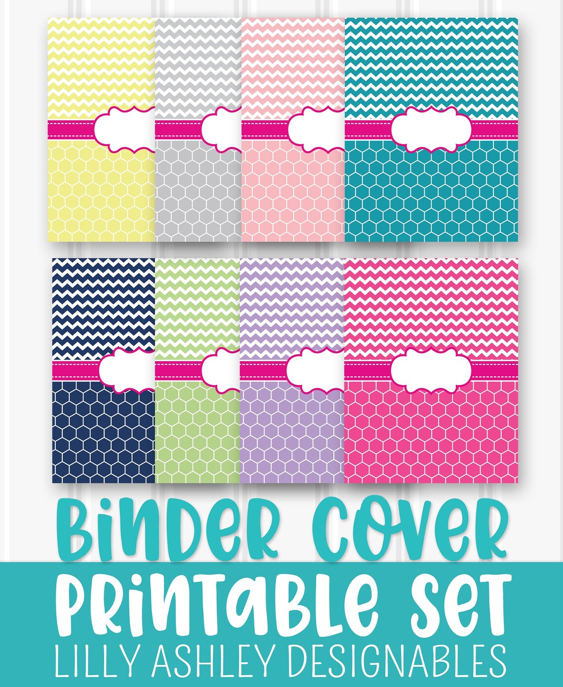 8.5x11 Binder Covers Printable Pack of 8includes Etsy