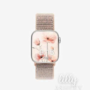 Quadrante Apple Watch floreale, sfondo per orologio, sfondo per Apple Watch da donna, grazioso quadrante Apple Watch Scarica Neutral Blush Pink Aesthetic