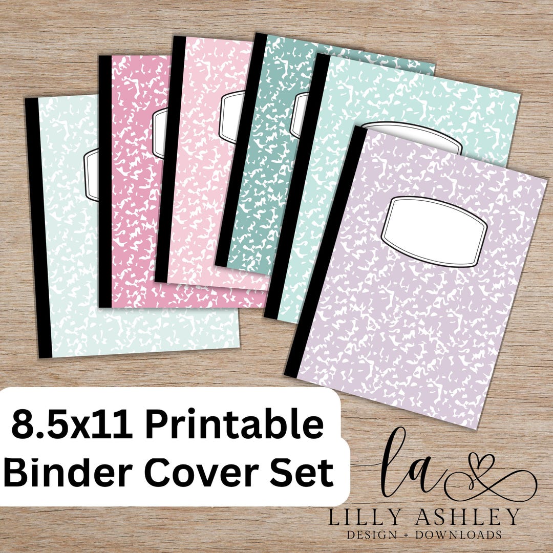 Binder Covers Set - Composition Notebook Style - Printables-with ...