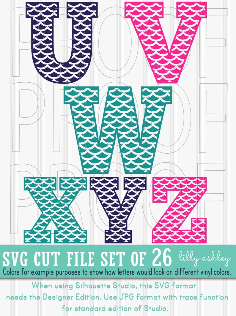 Download Mermaid SVG set of 26 Letters-Includes A through Z SVG PNG ...