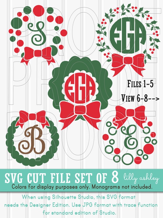 Download Free Christmas Monogram Svg Files Set Of 8 Cut Files Includes Etsy SVG DXF Cut File