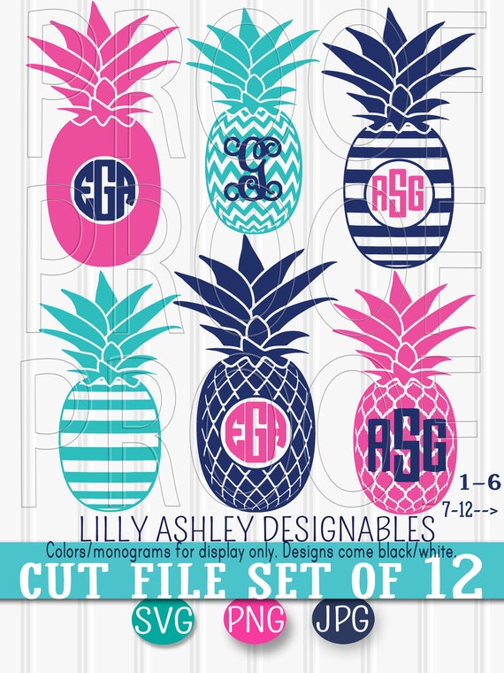Download Free Monogram Svg Files Pineapple Svg Set Of 12 Cut Files Svg Png Etsy SVG Cut Files