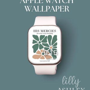 Quadrante Apple Watch cristiano, sfondo per orologio con versetto della Bibbia, sfondo per Apple Watch da donna, download immediato del quadrante Apple Watch floreale retrò