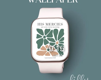 Christliche Apple-Uhr-Gesicht, Bibel-Vers-Uhr-Hintergrund, Frauen Apple-Uhr-Tapete, Retro-Blumen-Apple-Uhr-Gesicht-Sofort-Download
