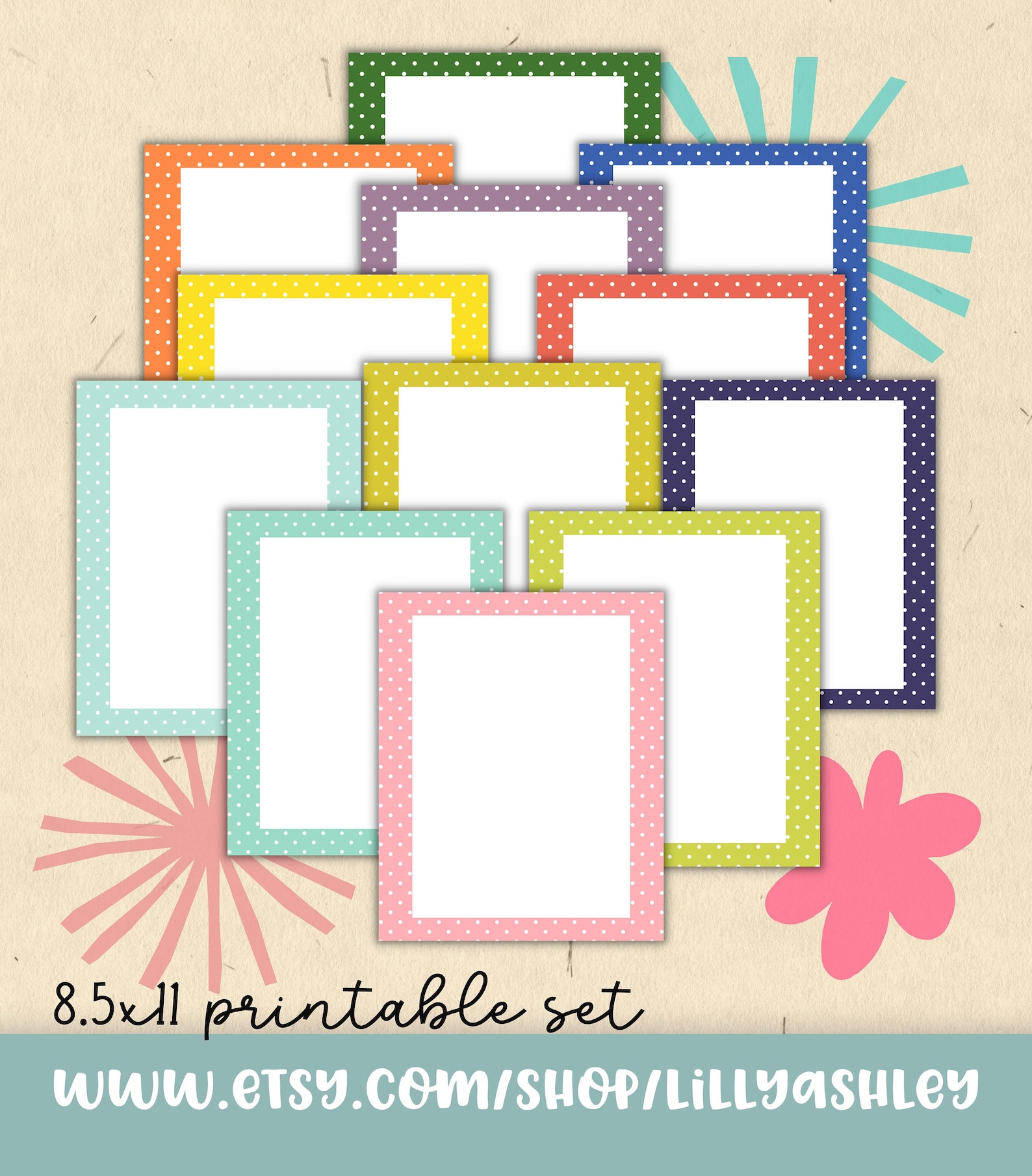 Bordered Paper Printable Borders Bundle of 24 Colors PDF Etsy Bordered Paper Printable Borders Bundle of 24 Colors PDF Etsy