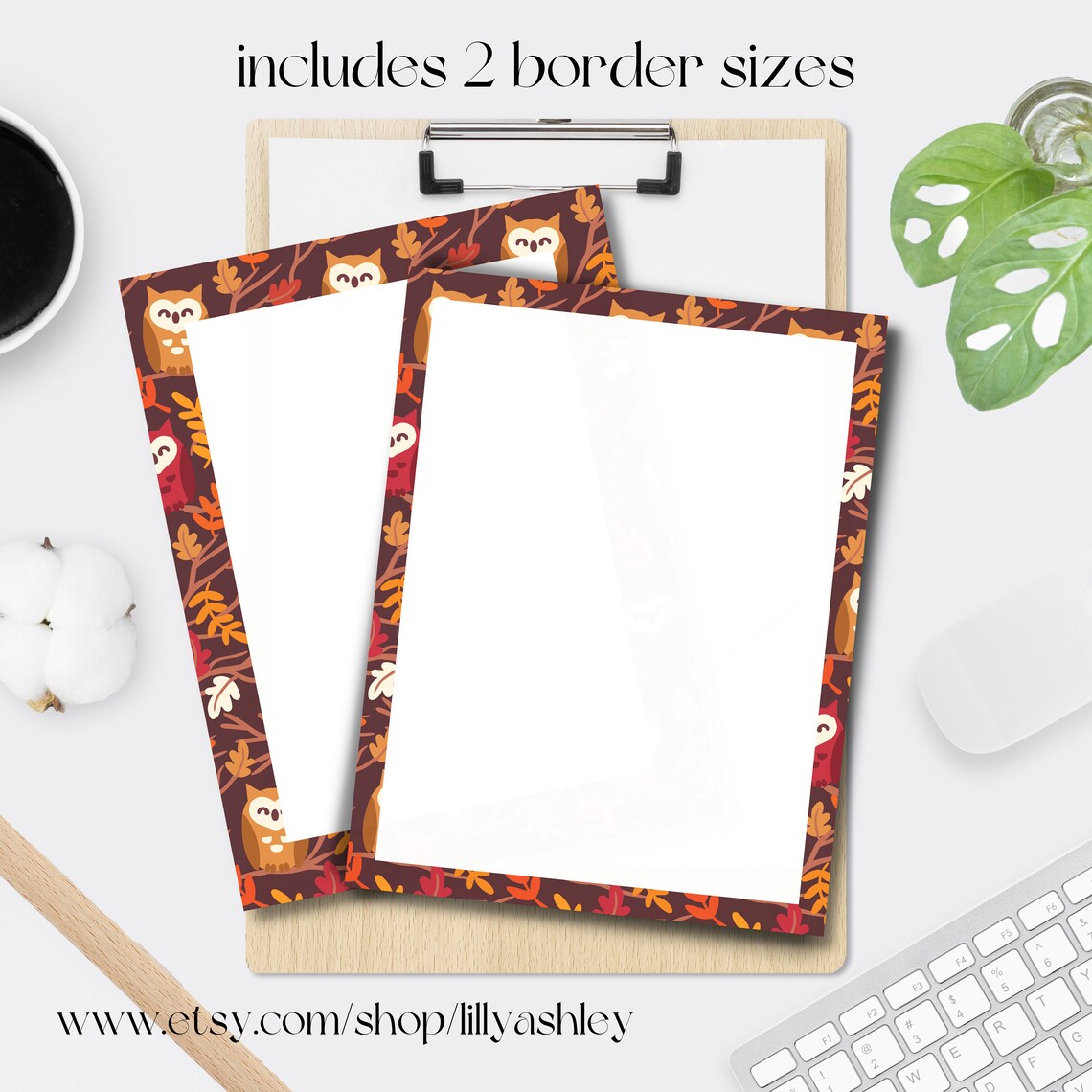 Fall Border Paper Printable Set-png Pdf-8.5x11-fall Printables With ...