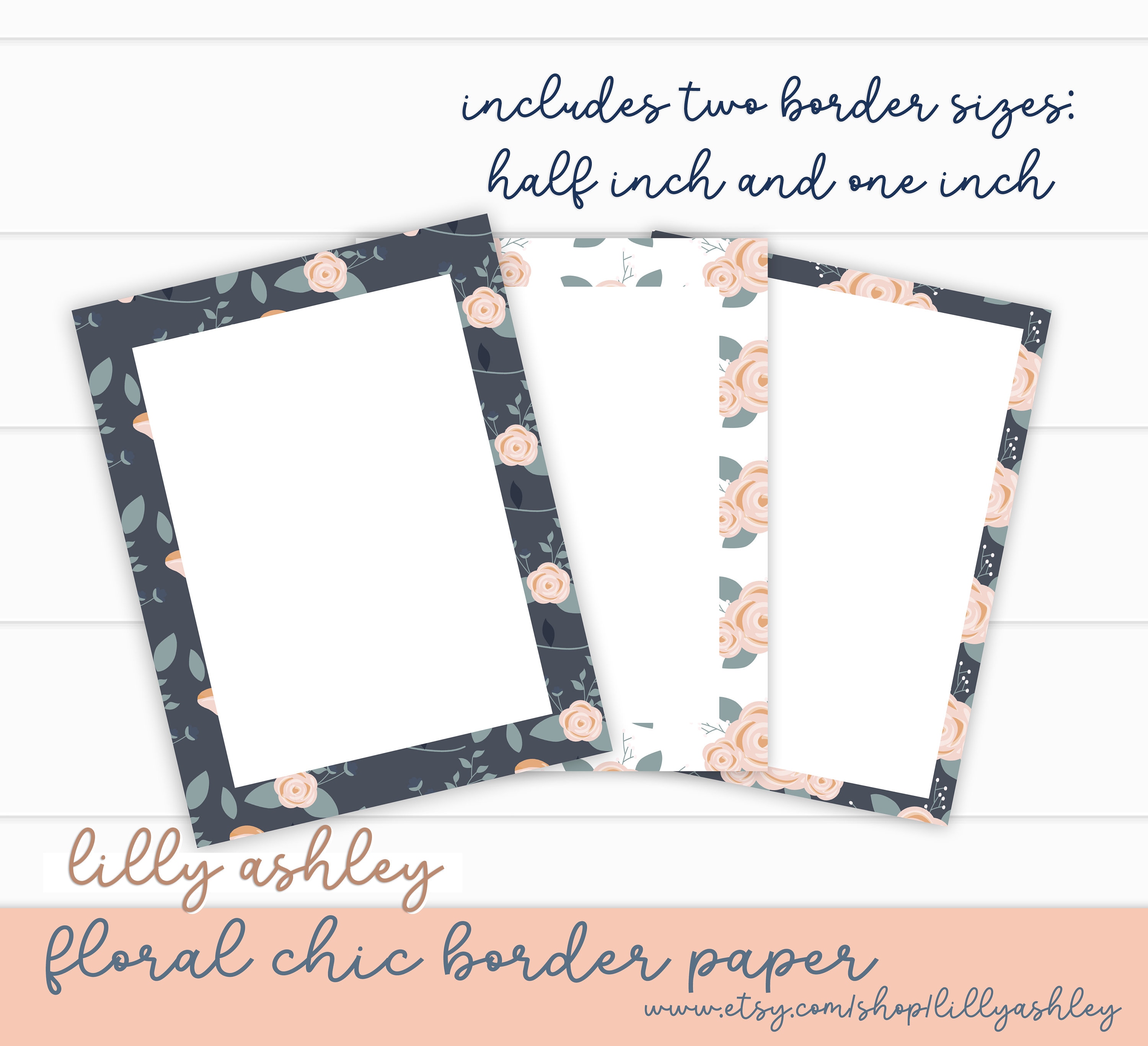 Printable Paper With Borders of 14--PDF & PNG Files--8.5x11 ...