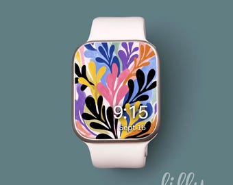 Apple Watch Face, Smart Watch Background, Womens Apple Watch Wallpaper, Pretty Apple Watch Face Download Abstract Artsy Smartwatch Face