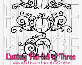 Pumpkin svg set of 3 Swirls and Pumpkins-SVG PNG & jpg Commercial use cut files. Pumpkin Cut File Carriage Cinderella Swirly or Fall SVG002A