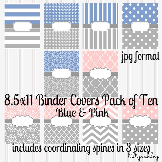 downloadable binder covers set of 10 8 5x11 jpg not etsy