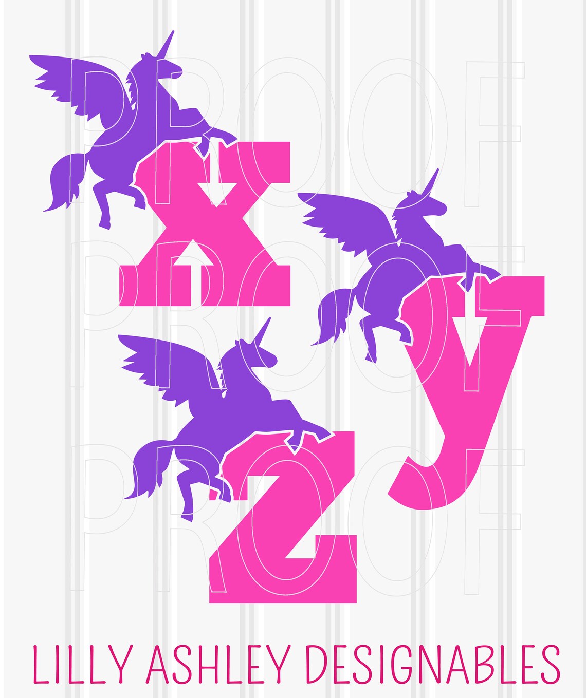 Unicorn SVG Letter Set of Cut Files Includes lowercase unicorn | Etsy