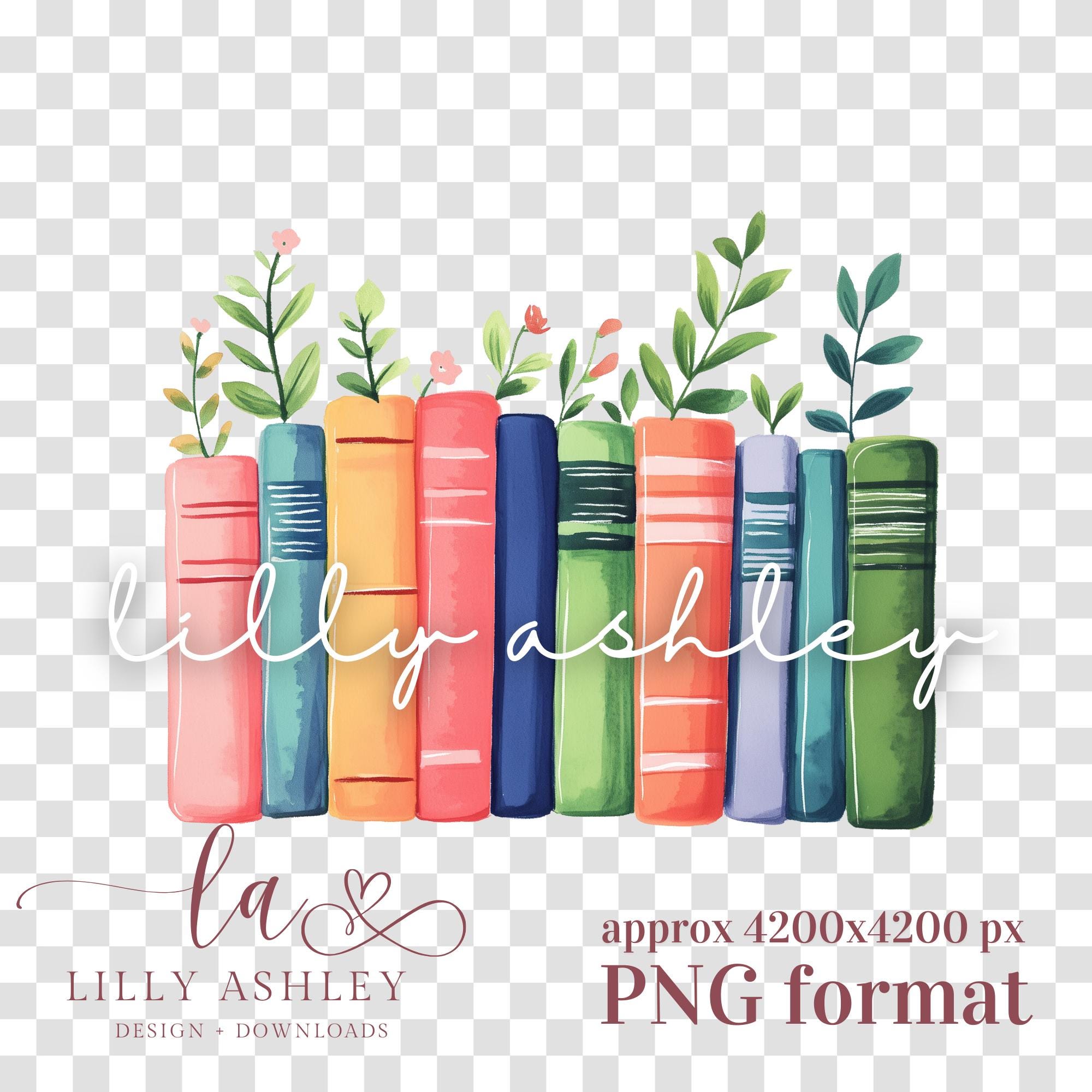 Floral Book Lover PNG Download | Cute Book Reading Clipart | Bookish ...
