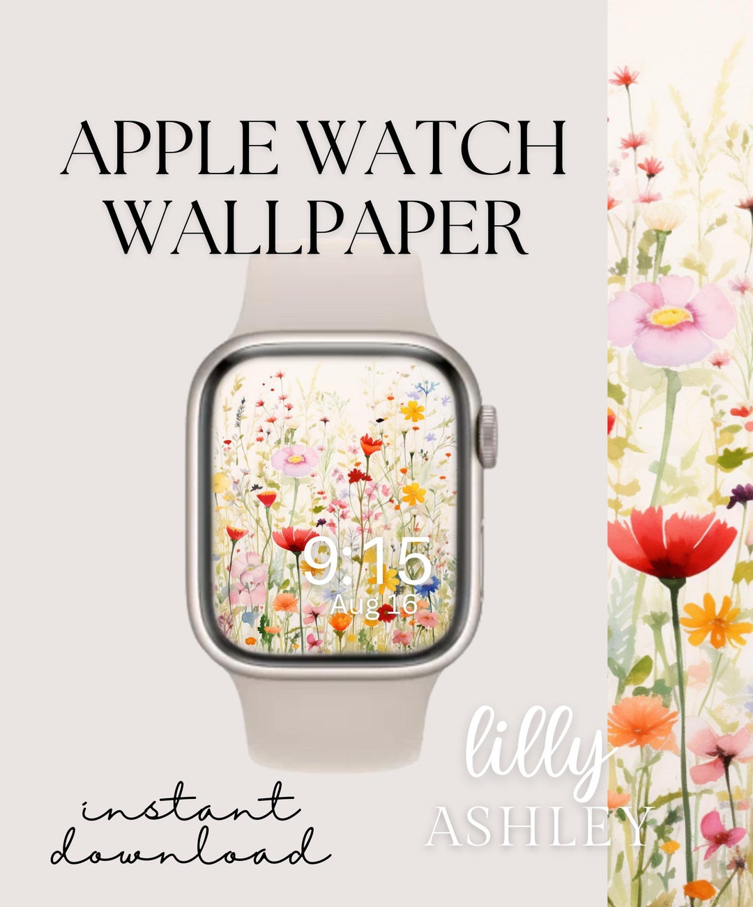 Wildflower Apple Watch Face, Spring Watch Background, Womens Apple ...