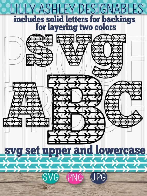 Download Free Arrow Svg Letter Cut File Set Includes Uppercase And Lowercase Etsy SVG Cut Files