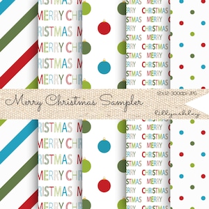 Christmas Backgrounds Set of 5 | Holiday Themed Digital Paper
