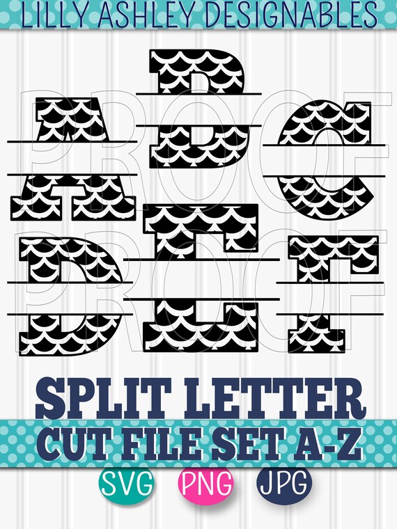 Download Mermaid Svg Files Set Of Uppercase Letters A Z Cut Files With Etsy