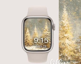 Świąteczna tarcza zegarka Apple Watch, świąteczne tło smartwatcha, tapeta na damski zegarek Apple Watch, zimowa tarcza smartwatcha do pobrania natychmiast