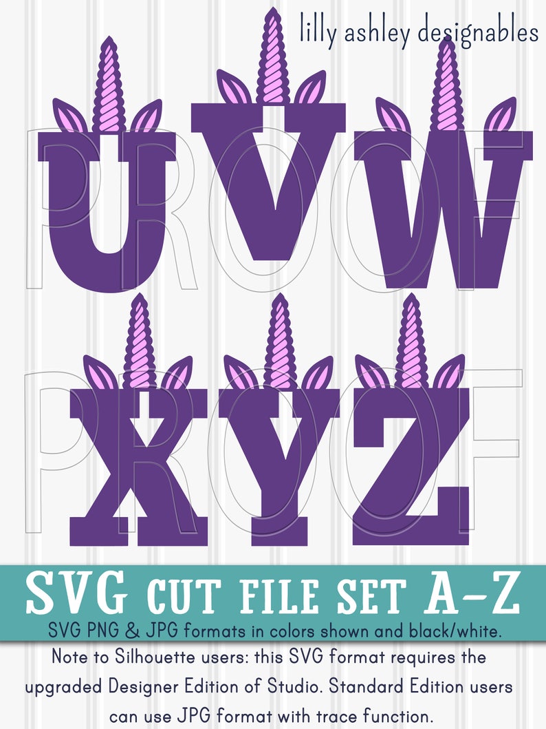 Download Unicorn SVG Letter Set of Cut Files Includes Uppercase ...